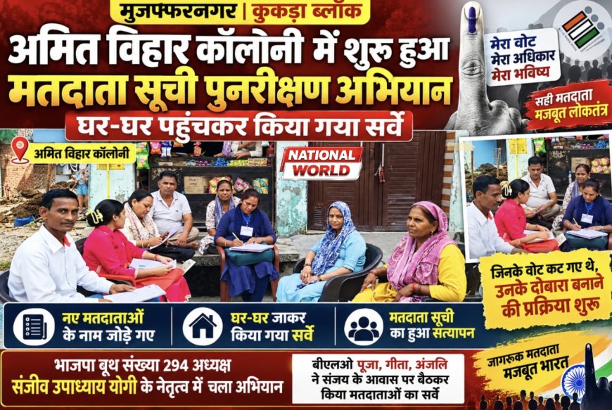 अमित विहार कॉलोनी में मतदाता सूची पुनरीक्षण अभियान शुरू, घर-घर पहुंची BLO टीम ने किया सर्वे